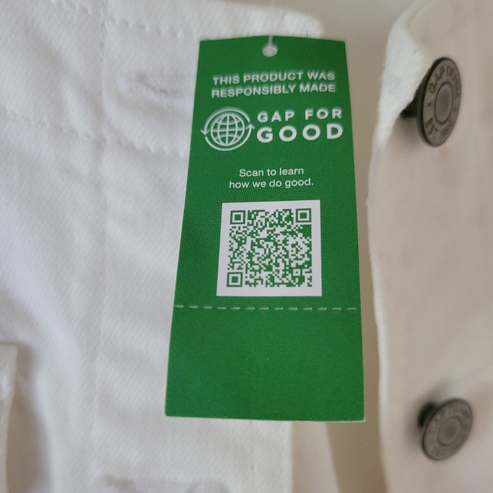NWT Gap Factory White Denim Jacket - Picture 6 of 11
